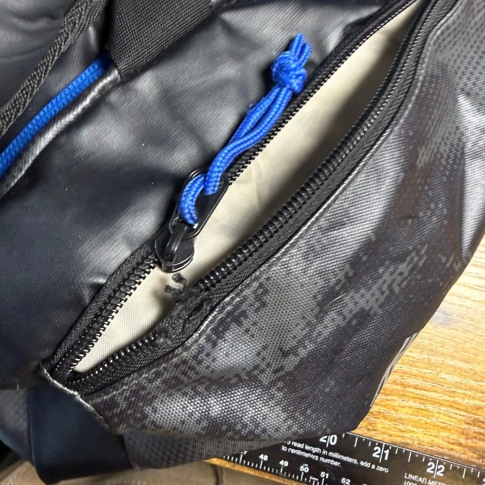 High Sierra AT8 Convertible Duffel Backpack Black Blue TPE Coated Travel Bag